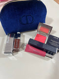 Dior Beauty Luxury Set – Pochette in Velluto Blu con Trittico Iconico (Glow & Care)