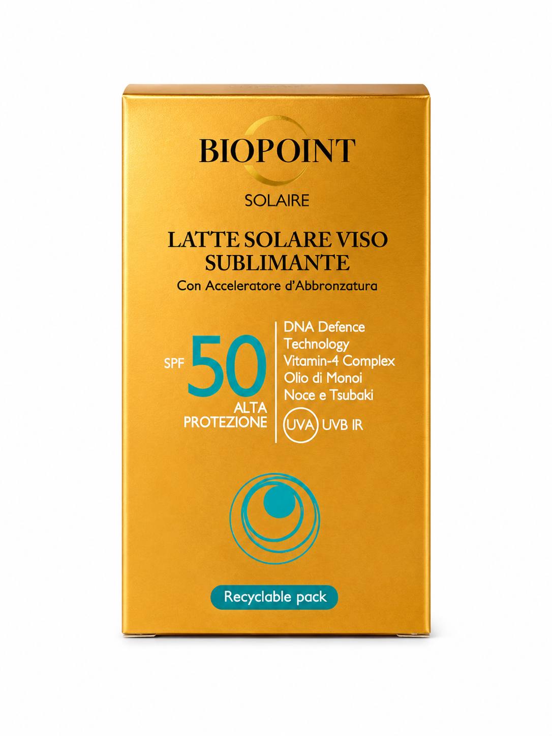 Biopoint Solaire Latte Solare Viso Sublimante SPF 50 Alta Protezione